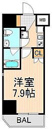 セジョリ上野 1Kの間取図画像