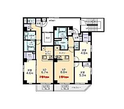 イーストランド日本提 2LDKの間取図画像