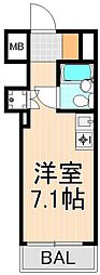 レジデンス上野 ワンルームの間取図画像