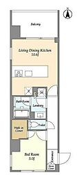 SEASONFLATS蔵前春日通り 1Kの間取図画像