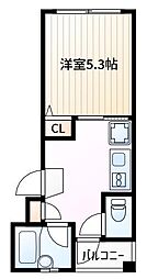 エスポワール藤井 1Kの間取図画像