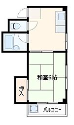シャンテスズキ 1Kの間取図画像