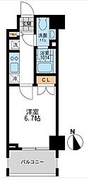 CASSIA押上 1Kの間取図画像