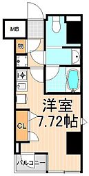 モンパレ入谷 1Kの間取図画像