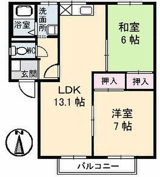 フレグランス横黒西 101｜愛媛県西条市朔日市(賃貸アパート2LDK・1階・54.81㎡)の写真 その3