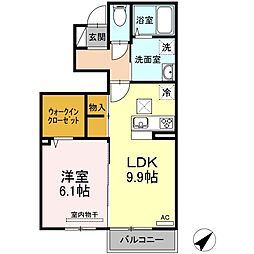 エトワールしゅり5 1LDKの間取図画像