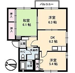 ディアスしまなみB 3DKの間取図画像