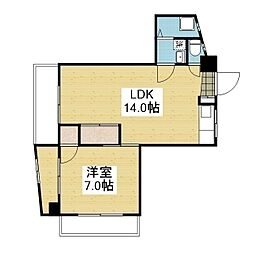 笠井第二ビル 1LDKの間取図画像
