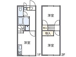 レオパレスヴィラコメット 2DKの間取図画像