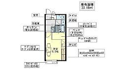 レオパレスT&H.06 1Kの間取図画像