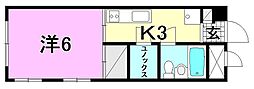 第3森ビル 1Kの間取図画像