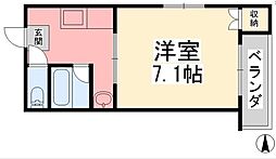 メゾン・ド・宮田 1DKの間取図画像