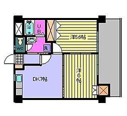 サザンコート6 2DKの間取図画像