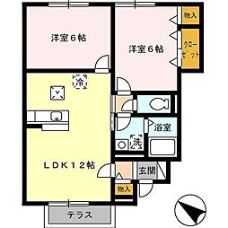 レジデンス城東 2LDKの間取図画像