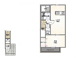 ルミウス片山IV 1LDKの間取図画像
