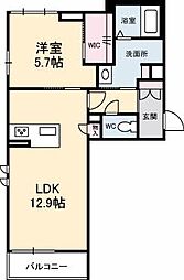 ベレオ高橋 1LDKの間取図画像