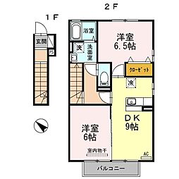 シャトール中野2 2DKの間取図画像