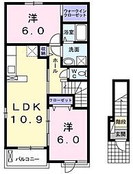 スカイ・グランド2 2LDKの間取図画像