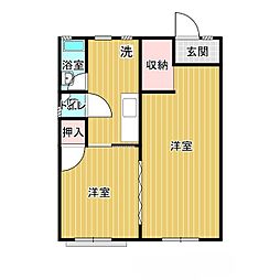 コーポオメガ 2DKの間取図画像