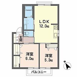 ミトラパリスA 2LDKの間取図画像