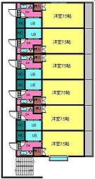 オクトワール中村 1DKの間取図画像