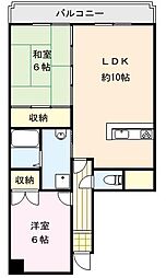 レジデンス河南 2LDKの間取図画像
