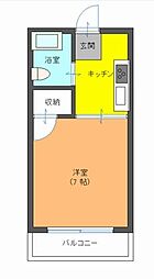 南日吉ハイツ 1Kの間取図画像