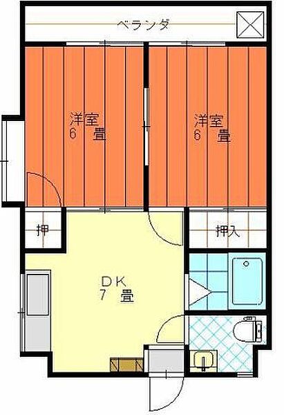 コスモリヴェール朝生田 301｜愛媛県松山市朝生田町1丁目(賃貸マンション2DK・3階・38.88㎡)の写真 その2