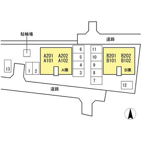 リッツハウス森松B棟 102｜愛媛県松山市森松町(賃貸アパート3DK・1階・55.40㎡)の写真 その2