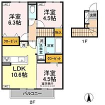 エトワールC棟 202 ｜ 愛媛県松山市朝生田町2丁目316（賃貸アパート3LDK・2階・63.36㎡） その2