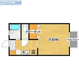 プレコート上新栄町 ワンルームの間取図画像