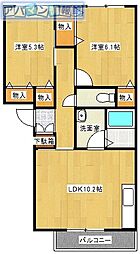 メゾン・ベレオA 2LDKの間取図画像