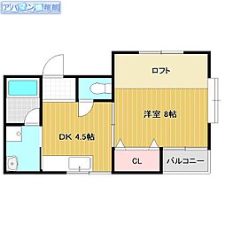 青山ビューハイム 1DKの間取図画像