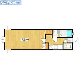 ヴィラージュ黒埼 1Kの間取図画像