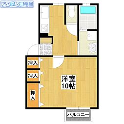 ファミールひまわりB 1DKの間取図画像