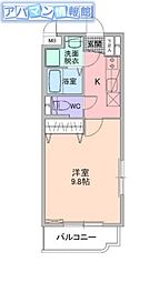 サン・ノーヴァ五十嵐 1Kの間取図画像