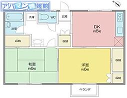 ハイツオークラ 2DKの間取図画像