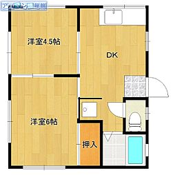 ナカノハイツ 2DKの間取図画像