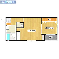 パルテナ 1LDKの間取図画像