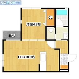 パルテナ 1LDKの間取図画像