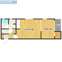 パルテナ 1LDKの間取図画像