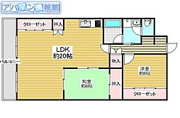 リバティープラザ青山 2LDKの間取図画像