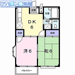 ガーデンヒルズ 2DKの間取図画像