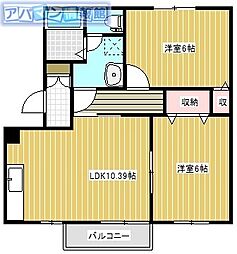 じゅりあん青山B 2LDKの間取図画像