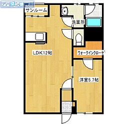 ルミエール青山 1LDKの間取図画像