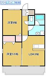 エテルノ 2LDKの間取図画像
