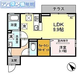 グレイスヴィラ 1LDKの間取図画像
