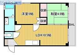 アパルト下山 2LDKの間取図画像