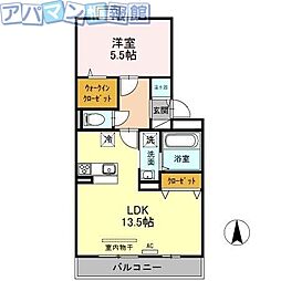エクレールカメリア 1LDKの間取図画像