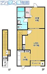 ラテールリッシュ2 1LDKの間取図画像